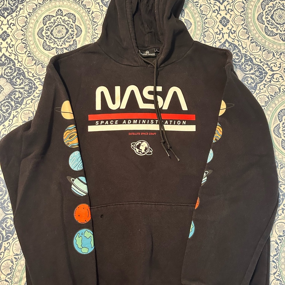 NASA Black Hoodie with Planetary Design